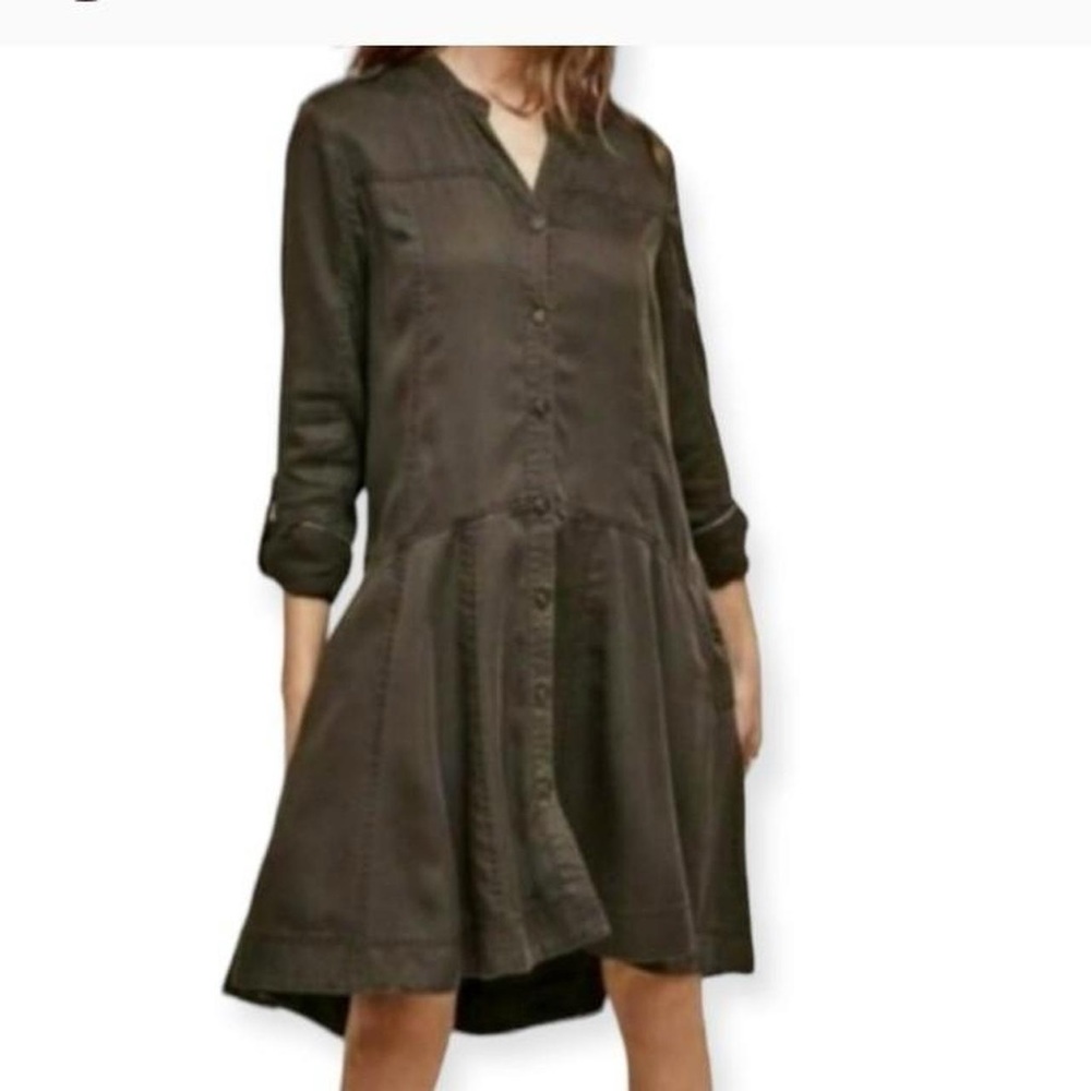 HOLDING HORSES ANTHROPOLOGIE high low shirt oversized dress size 0 very soft
